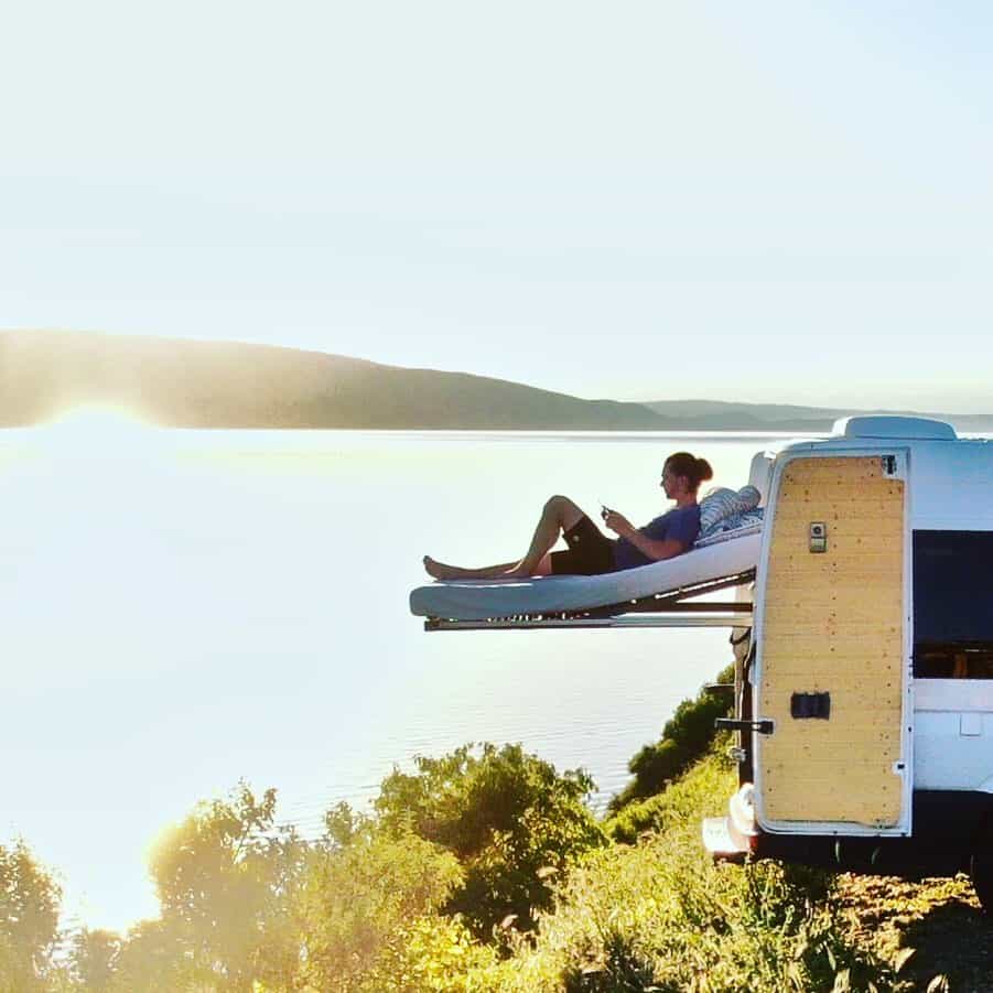 #vanlife with slide out bed