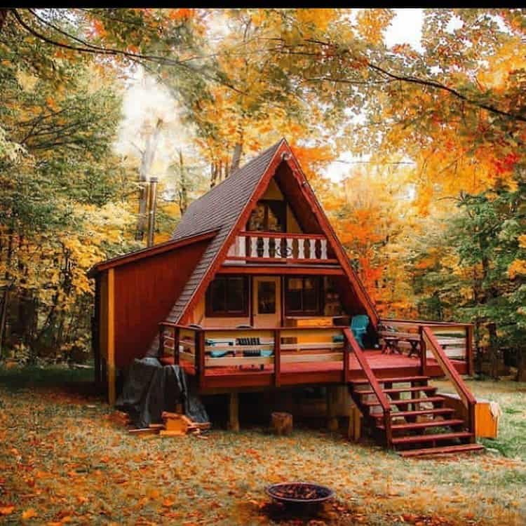 little red cabin in the woods