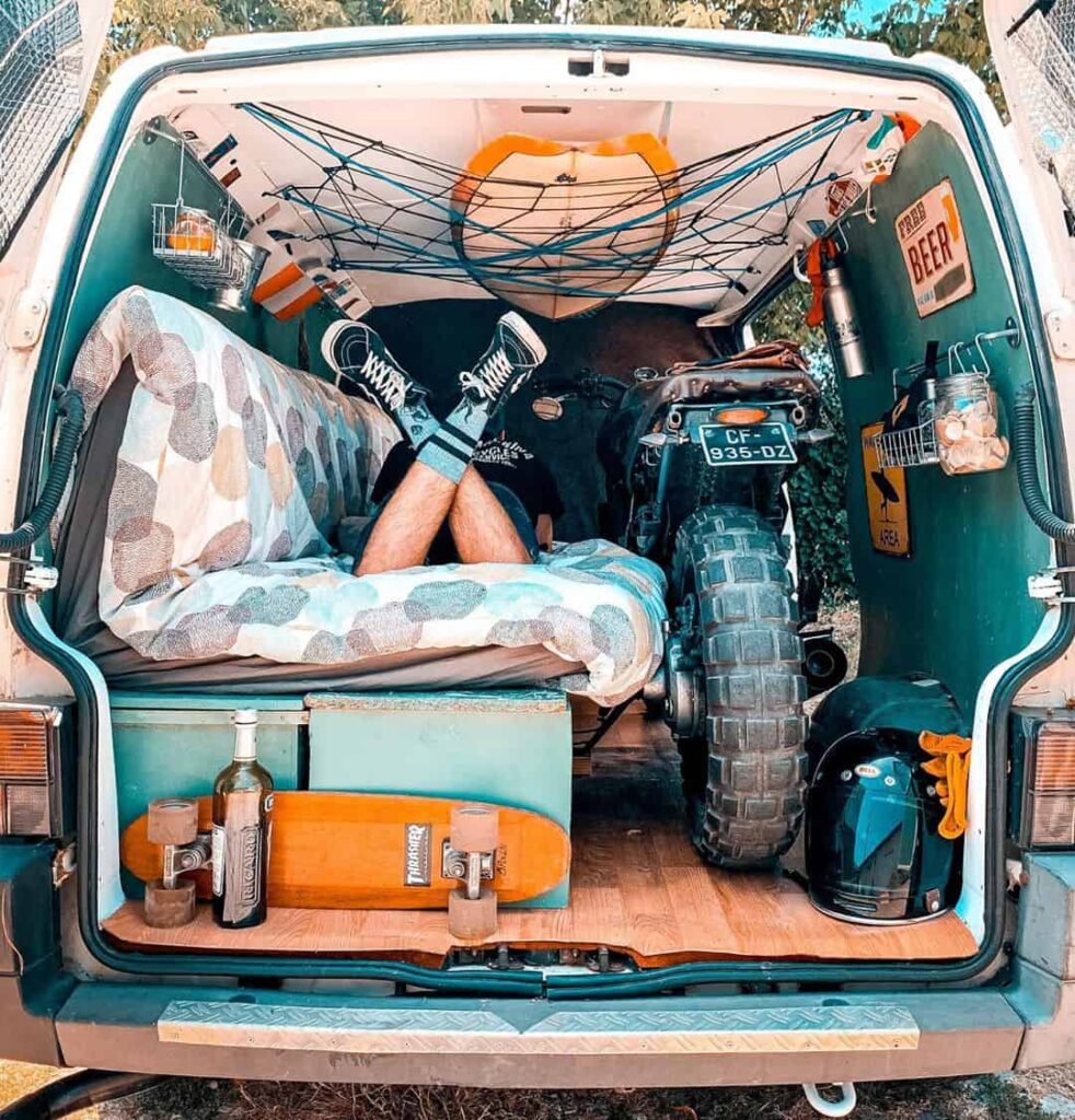 #vanlife with space-saving shelves