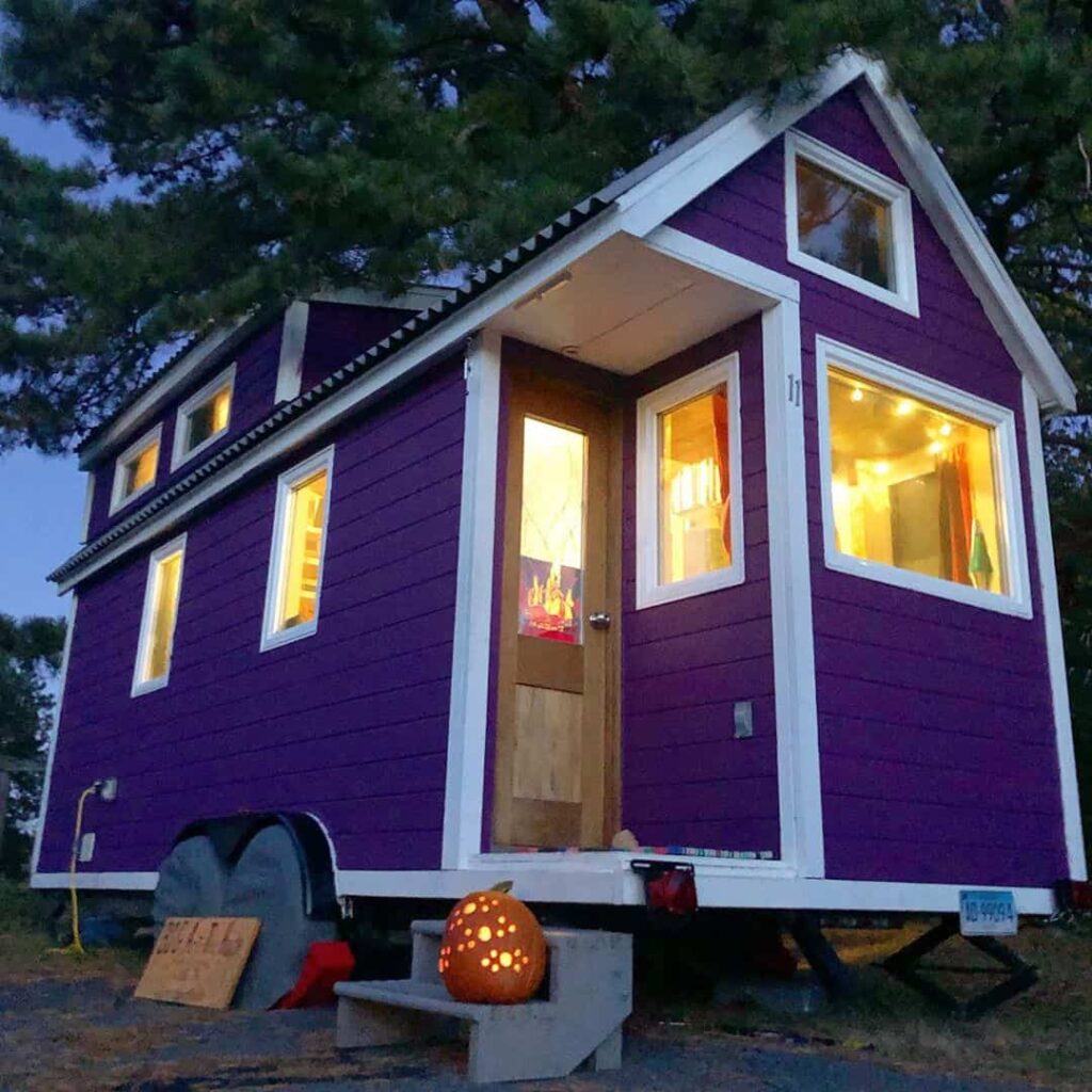 purple tiny house