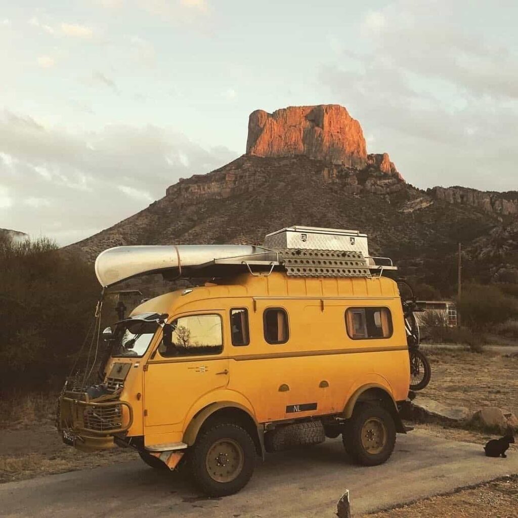 converted 1953 renault emergency vehicle into a tiny house