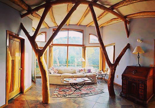 Earthship made with tree branches