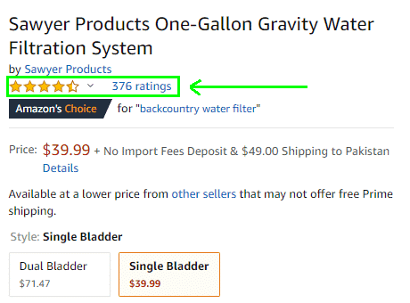 One-Gallon Gravity Water Filtration System