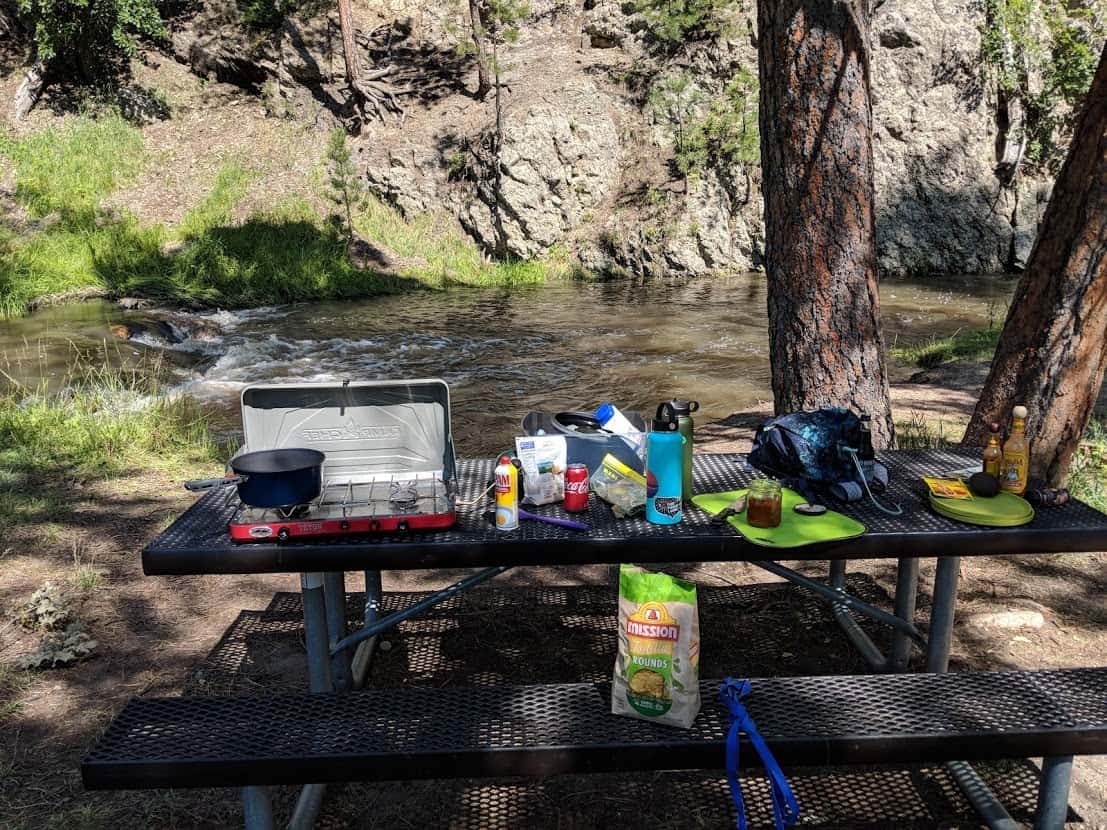 picnic while camping 