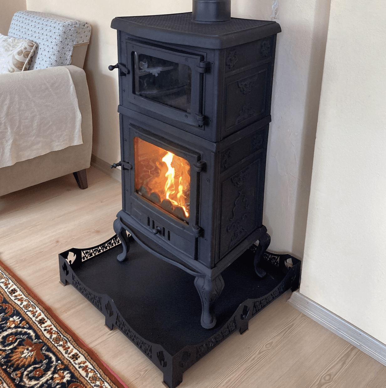 Turkish Cast Iron Wood Stove with Oven